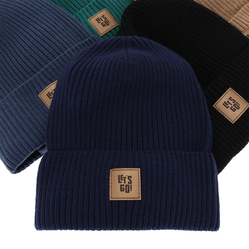 Ensemble automne/printemps garçon: bonnet et snood, bleu marine, avec laine mérinos, Vanto