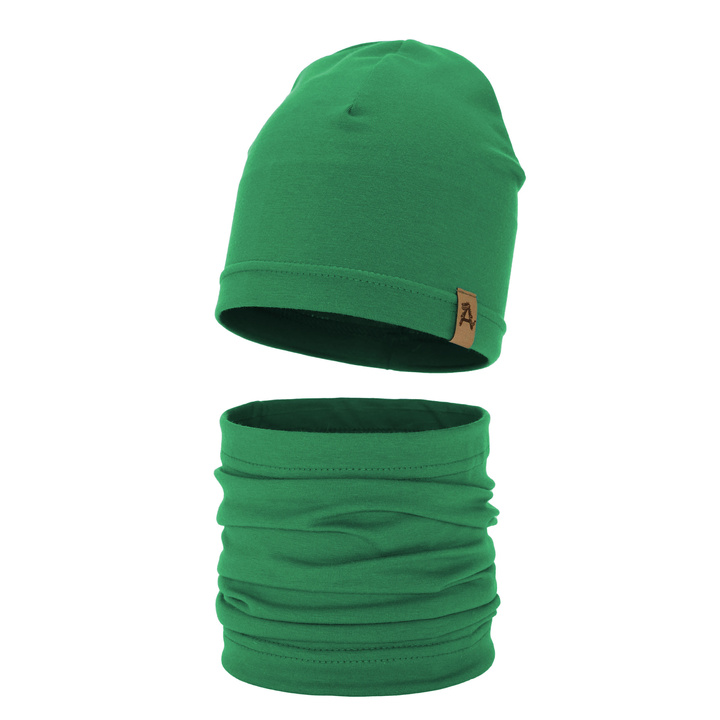 Ensemble automne/printemps garçon: bonnet et snood, vert, Griffin