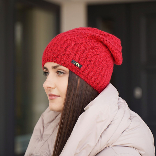 Bonnet d'hiver femme, miodowy, avec laine mérinos, Misha