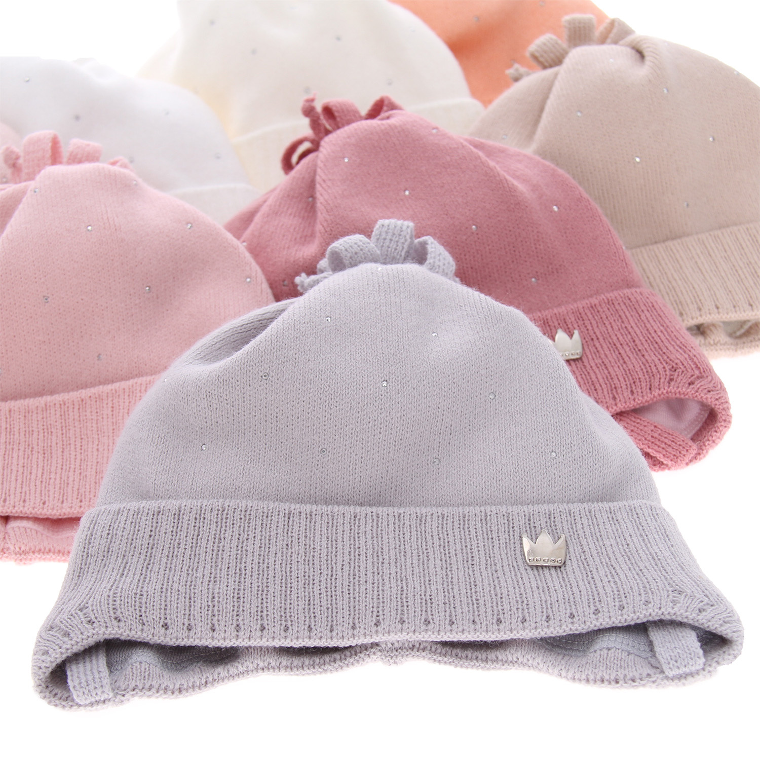 Bonnet automne/printemps fille, beige, avec liens, Oliwka
