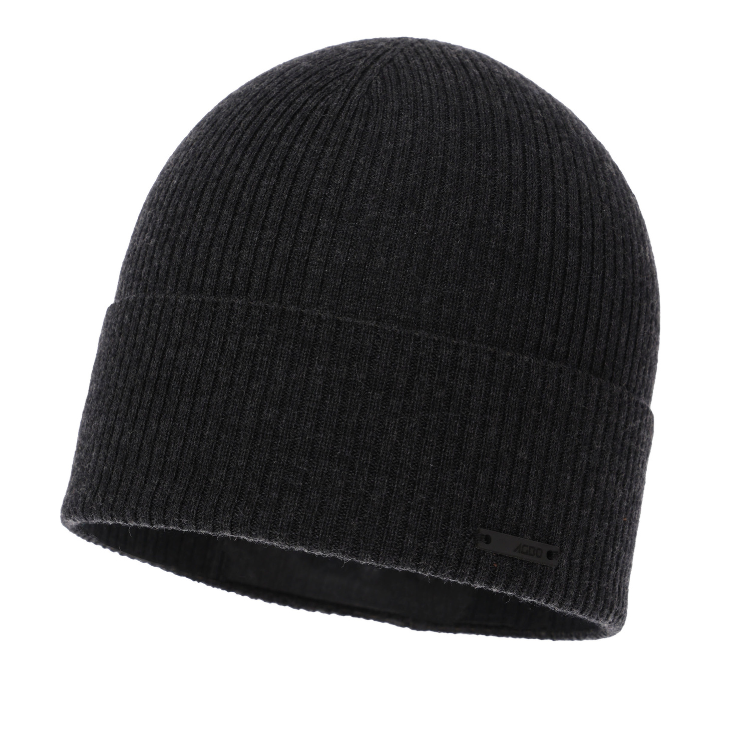 Bonnet automne/printemps homme, gris foncé, avec laine mérinos, Fleur