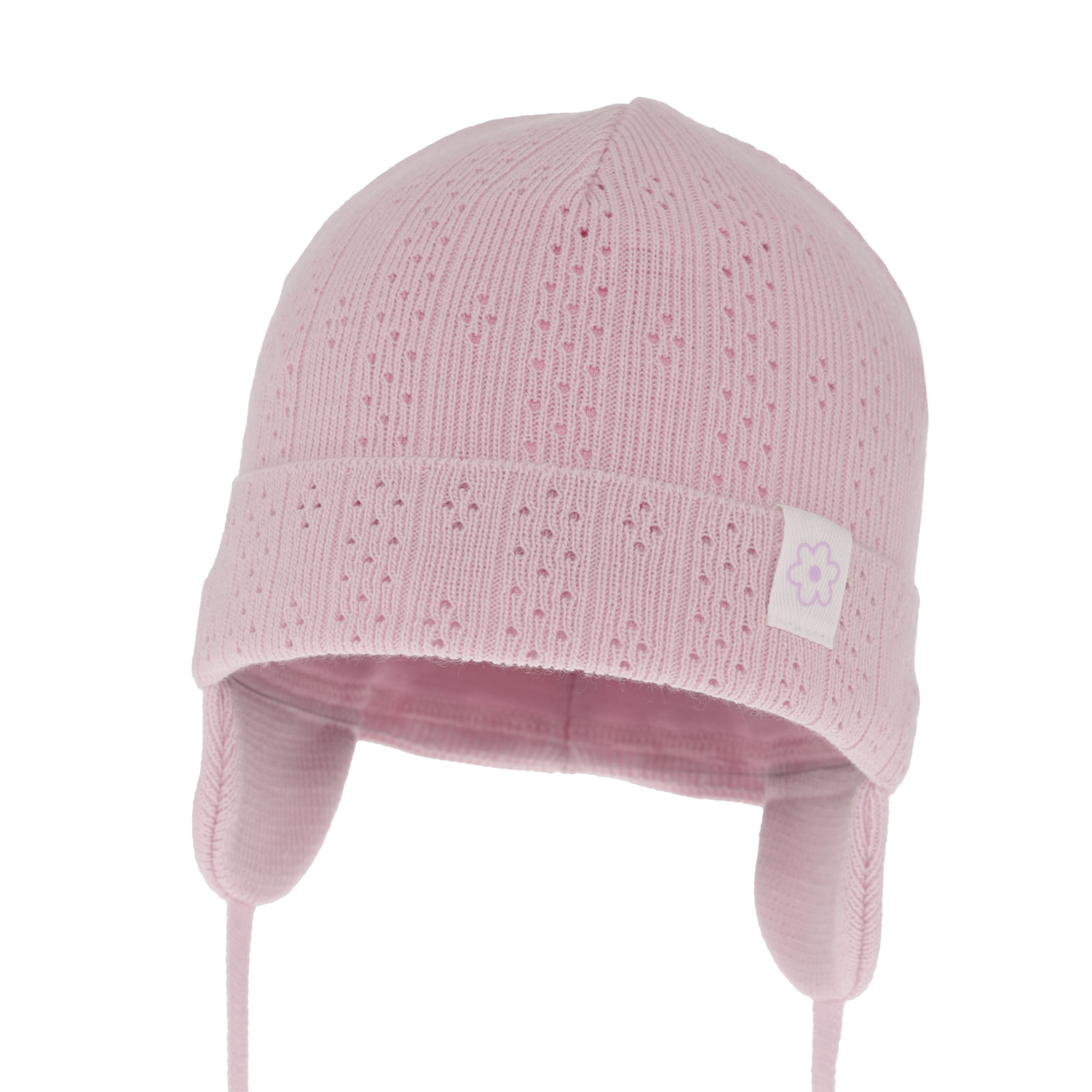 Bonnet automne/printemps fille, lilas, avec liens, Lucrezia