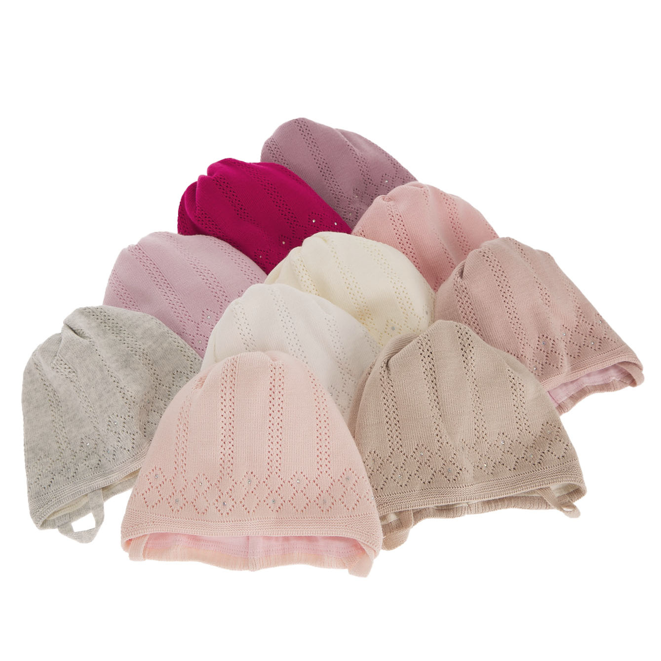 Bonnet automne/printemps fille, beige, avec liens, Antila