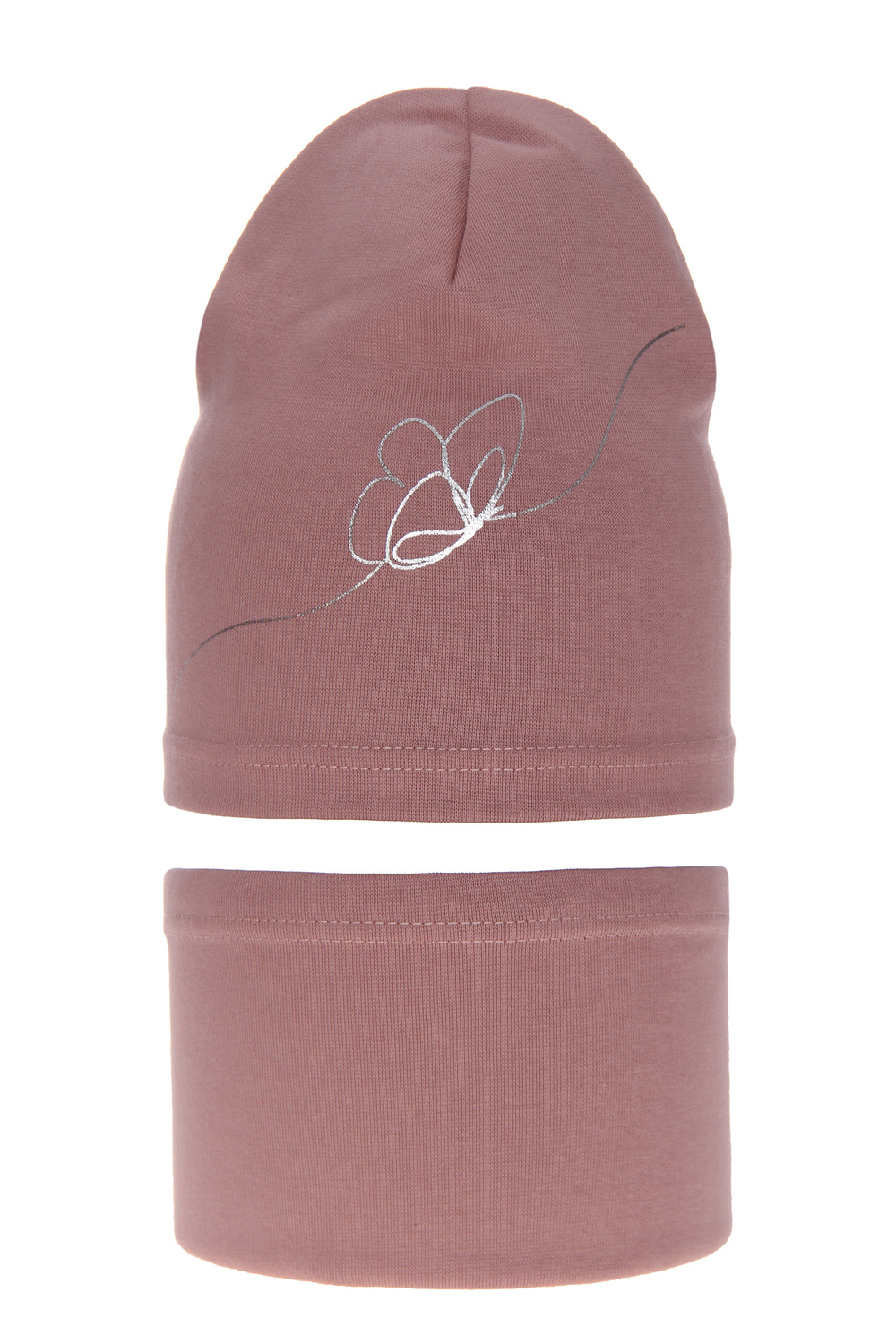 Ensemble automne/printemps fille: bonnet et snood, lavande, en coton, Jula