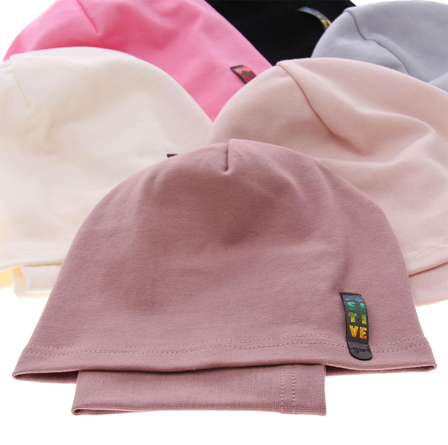 Ensemble automne/printemps fille: bonnet et snood, crème, en coton, Flores