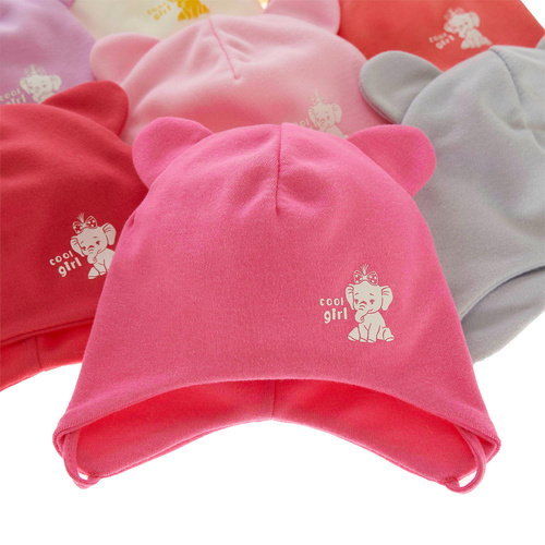 Bonnet automne/printemps fille, crème, avec liens, Delia