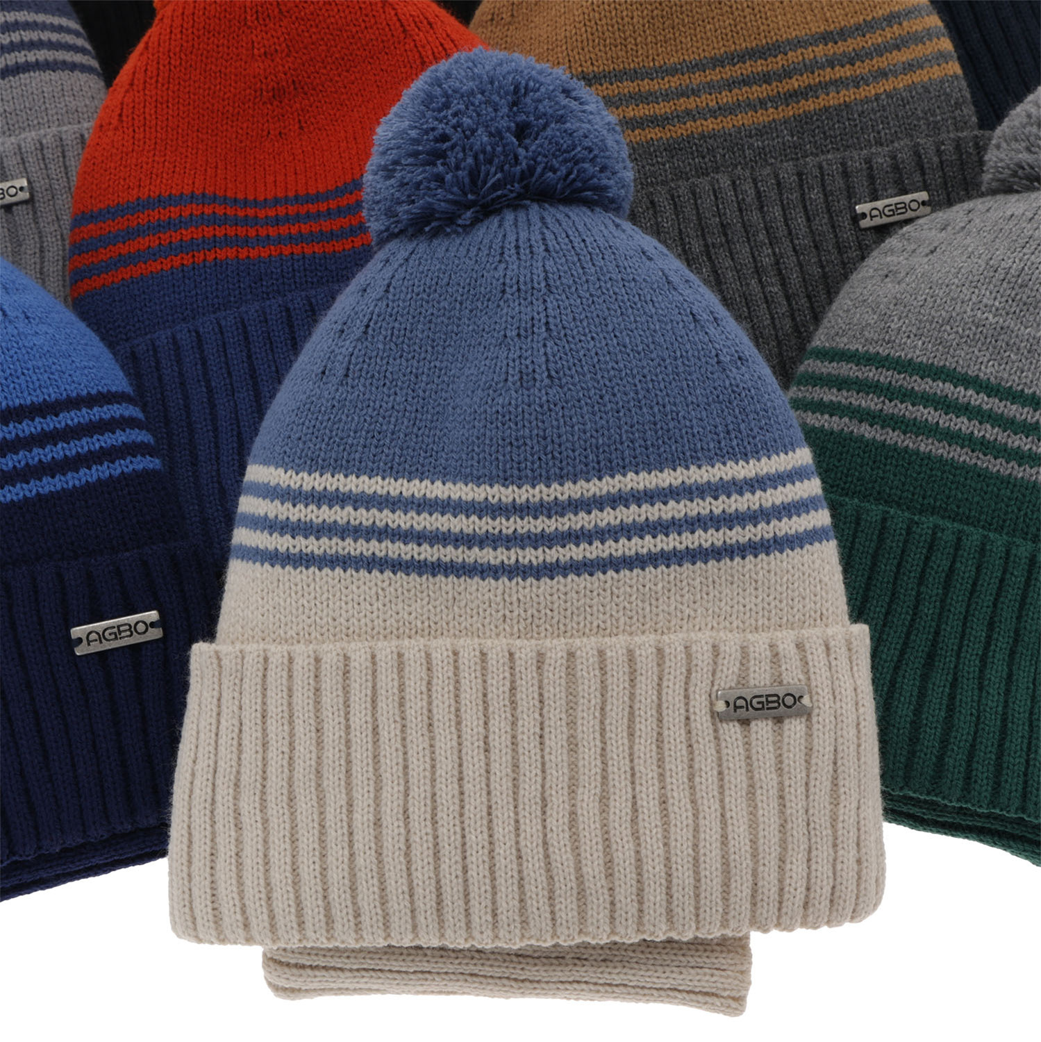 Ensemble d'hiver garçon: bonnet et snood, noir, avec pompon, Pallas