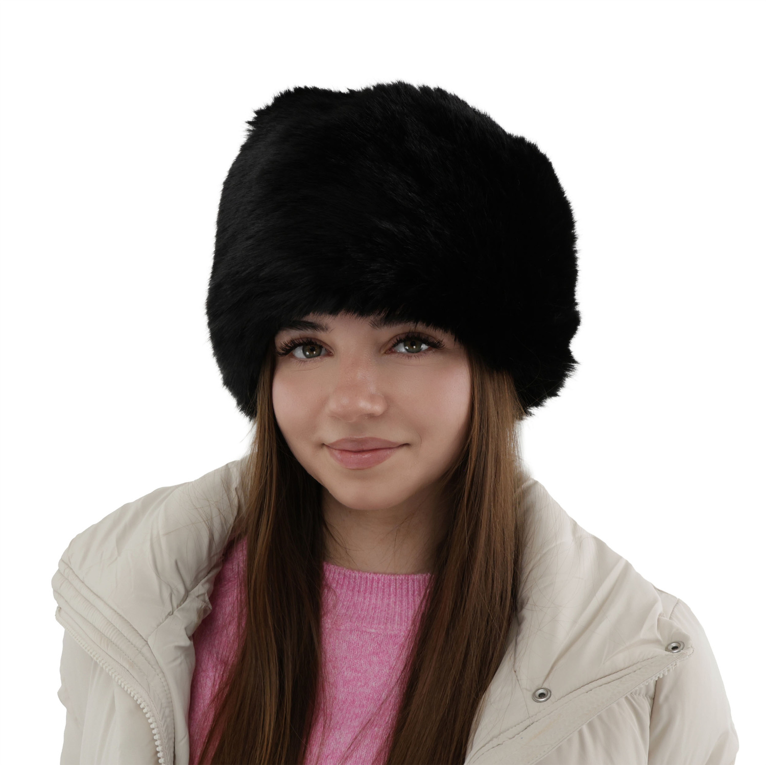 Bonnet d'hiver femme, crème, doublé de laine polaire, Holly