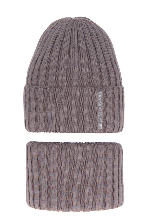Ensemble d'hiver garçon: bonnet et snood, beige, Livido