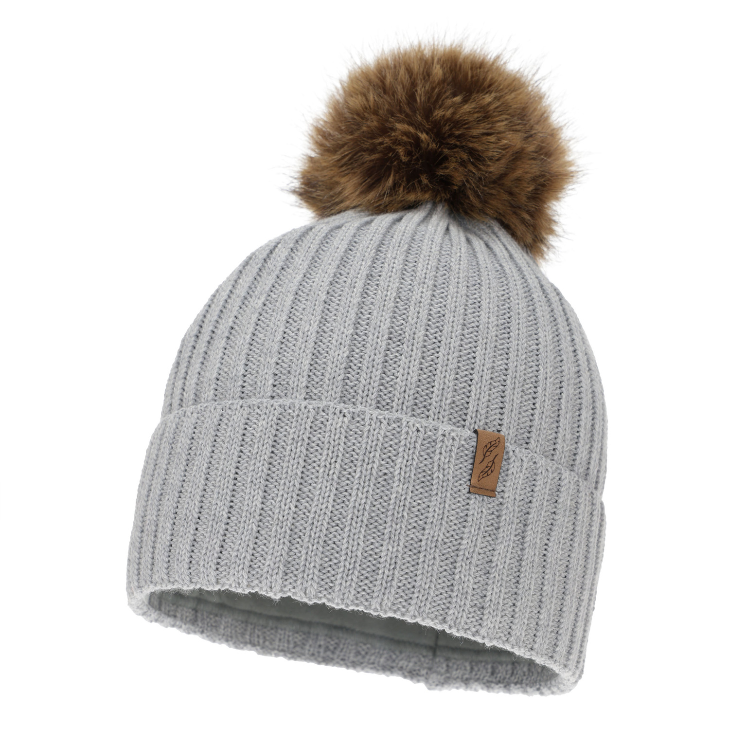 Bonnet d'hiver femme, camel, avec laine mérinos, Zamira
