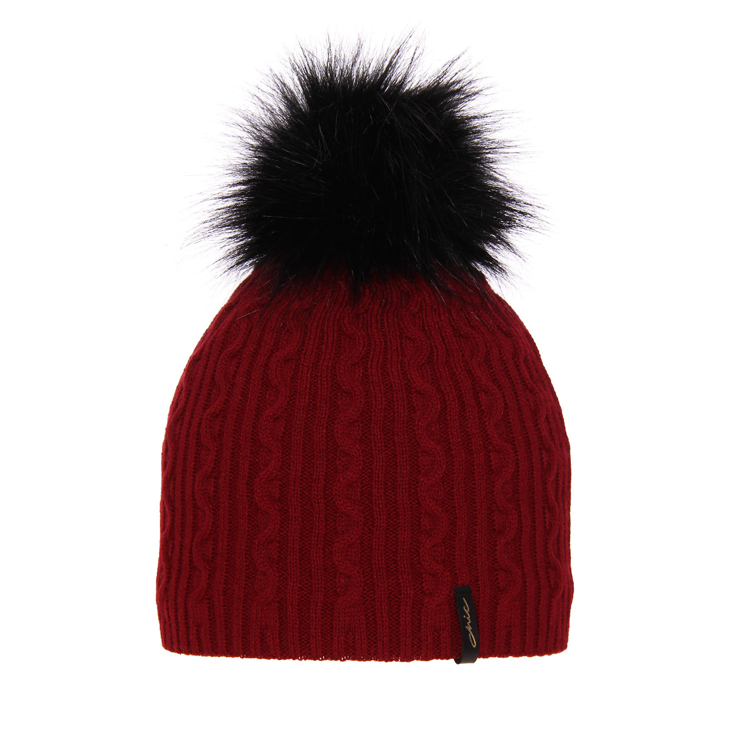 Bonnet d'hiver femme, bordo, avec pompon, Xena