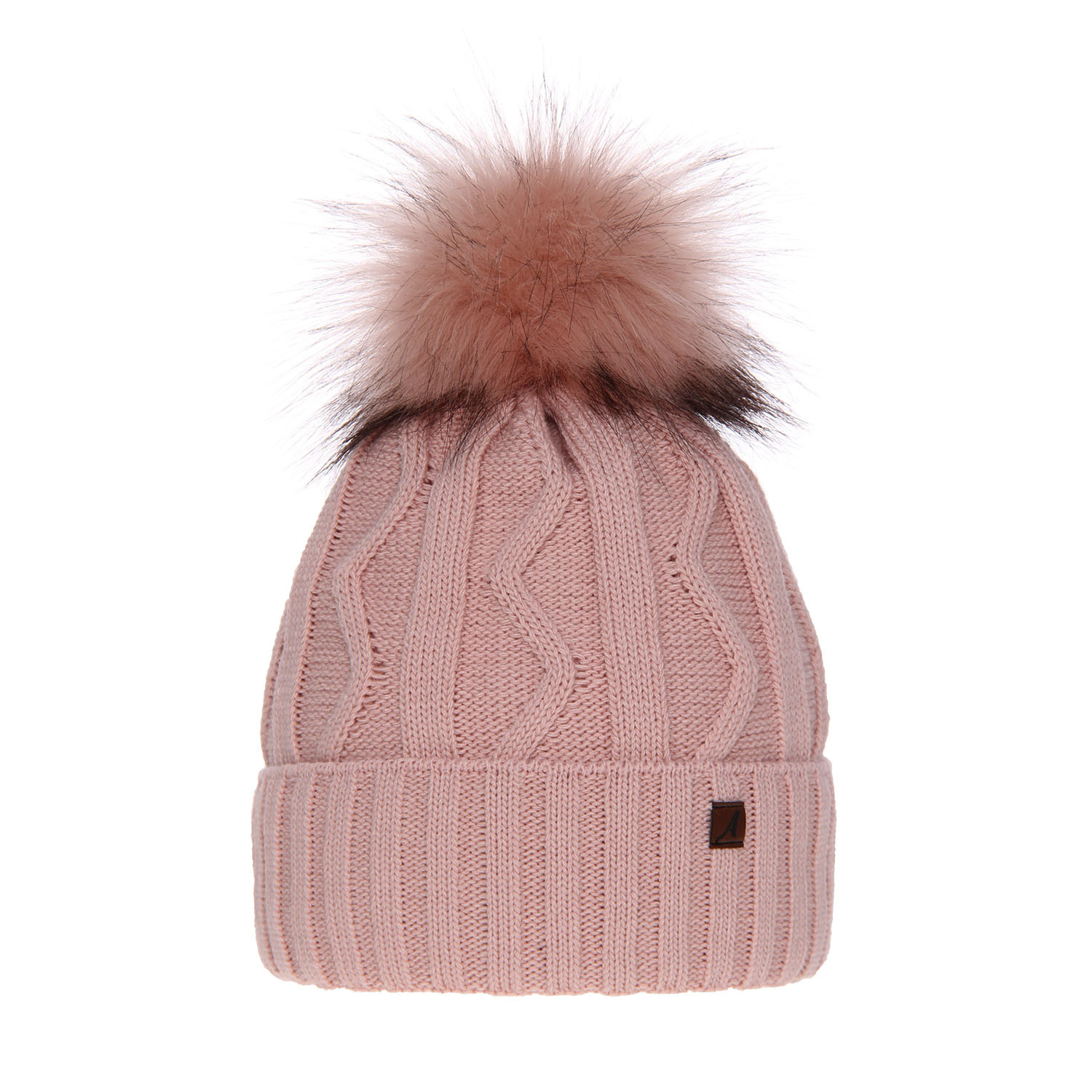 Bonnet d'hiver femme, rose, avec pompon, Renika