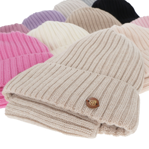 Ensemble d'hiver fille: bonnet et snood, noir, 100% laine mérinos, doublé de coton, Vanira