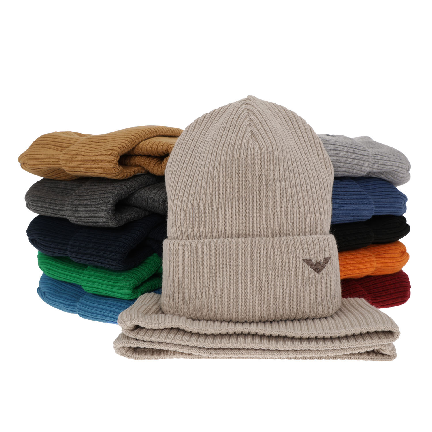 Ensemble d'hiver garçon: bonnet et snood, gris, Romeo