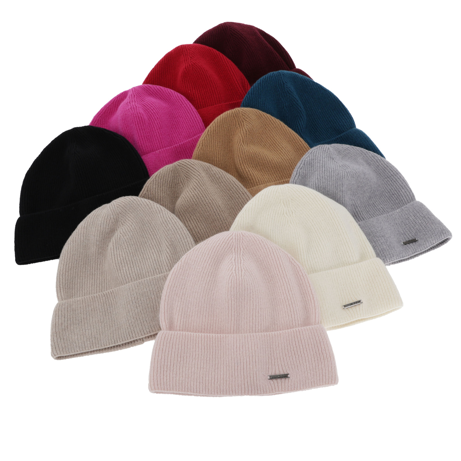 Bonnet d'automne/hiver femme, gris, avec laine mérinos et cachemire, Sindra