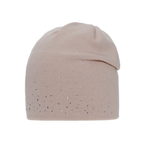Bonnet d'hiver femme, hiver, rose, avec laine mérinos, Minerwa
