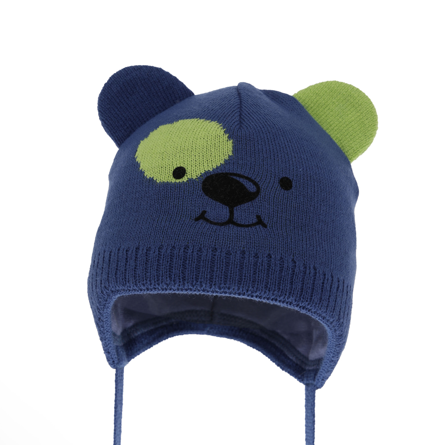 Bonnet automne/printemps garçon, bleu marine, avec liens, Kasper