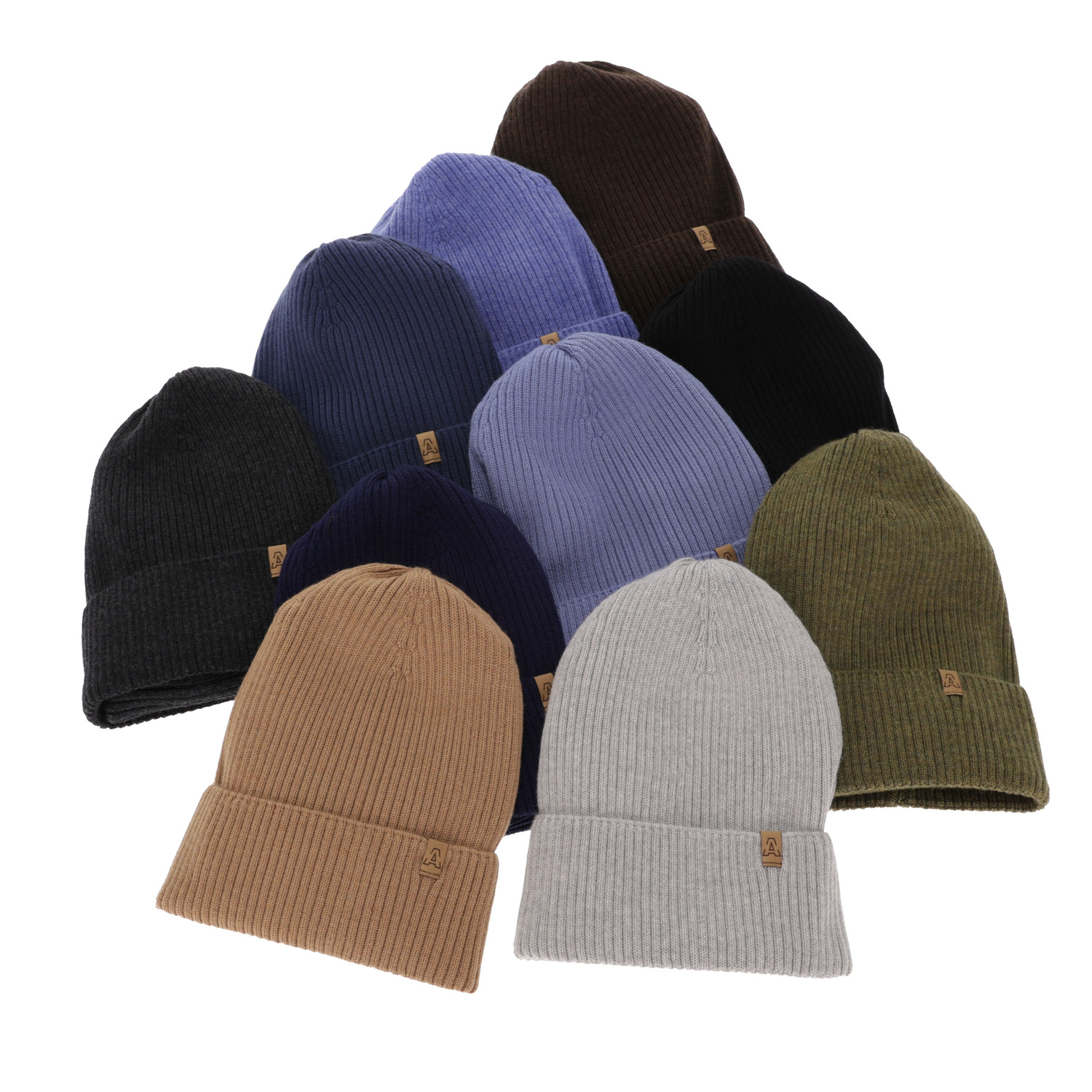 Ensemble automne/printemps garçon: bonnet et snood, khaki, avec laine mérinos, Lemas