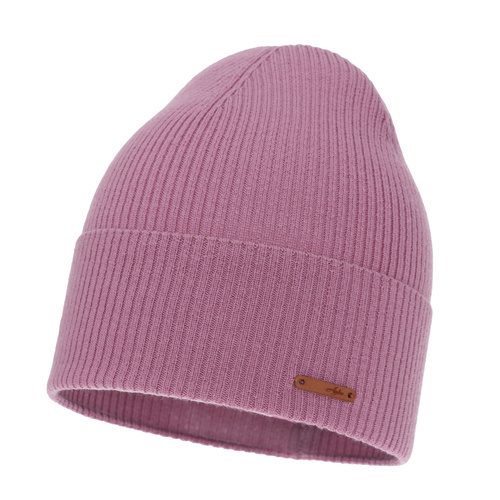 Bonnet automne/printemps femme, violette, 100% Laine Mérinos, Flerra