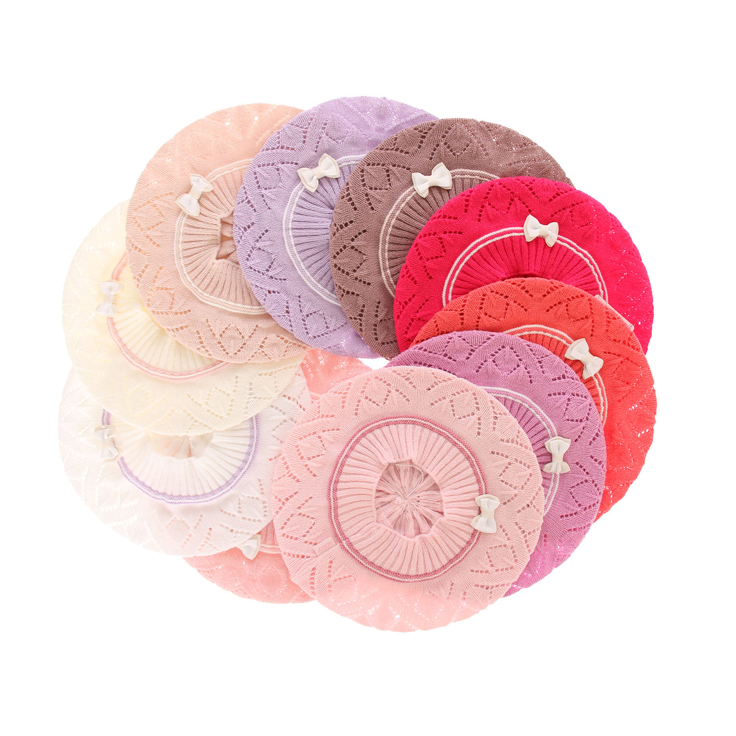 Beret automne/printemps fille, rose, Bibi