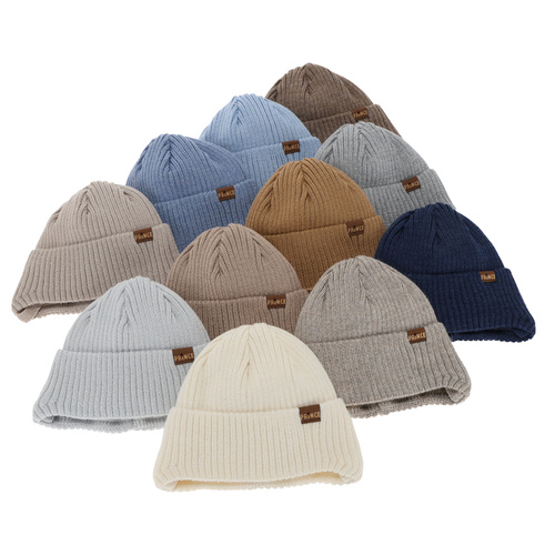 Bonnet d'hiver garçon, beige, avec liens, avec laine mérinos, Puser