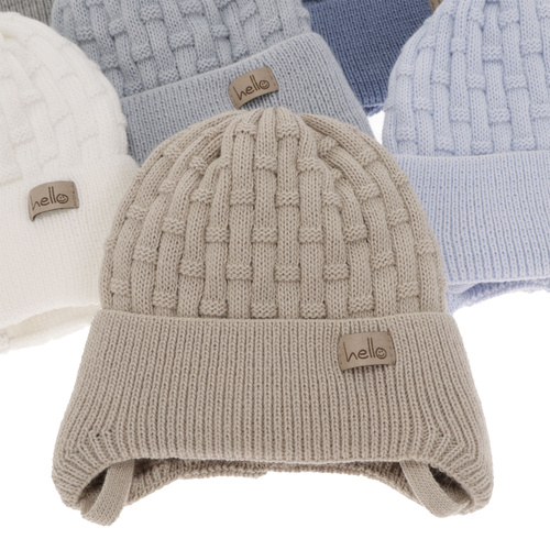 Bonnet automne/printemps garçon, beige, avec liens, Farad
