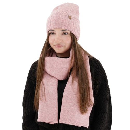 Ensemble d'hiver femme: bonnet et écharpe, rouge, Shasta