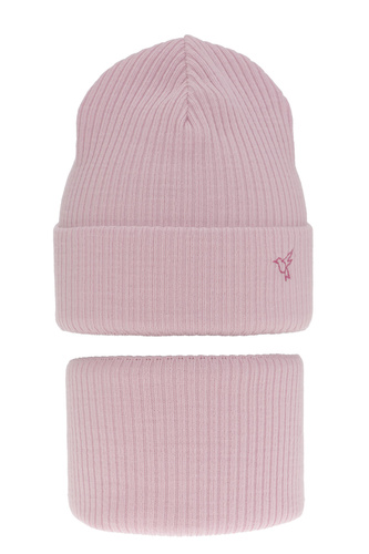 Ensemble d'hiver fille: bonnet et snood, lila, Rosetta