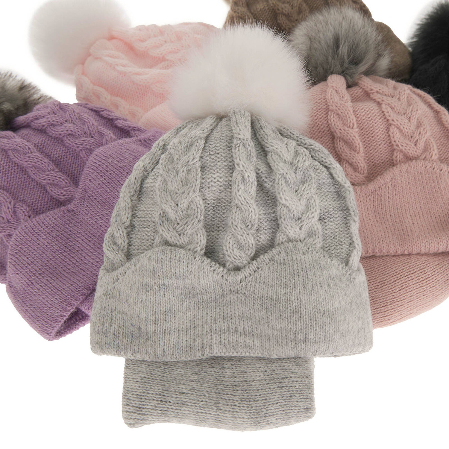 Ensemble d'hiver fille: bonnet et snood, noir, avec pompon, Etula