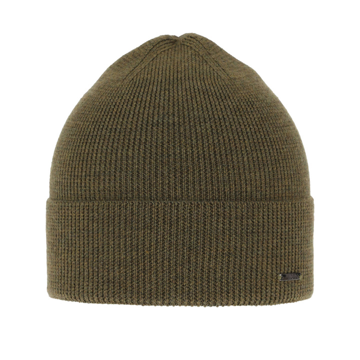 Bonnet d'hiver homme, vert, avec laine mérinos, Memfis