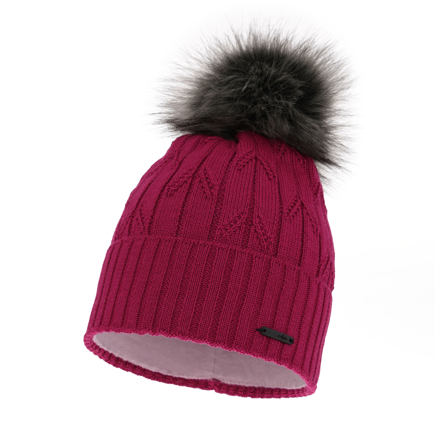 Bonnet d'hiver femme, rose, avec laine mérinos, Talaria
