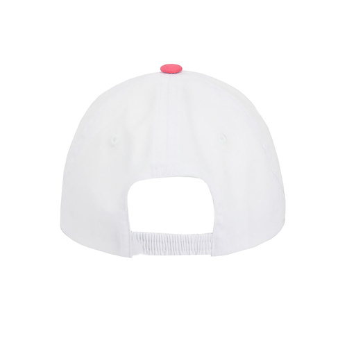 Casquette fille automne/printemps, blanche, coton, avec visière rose, love