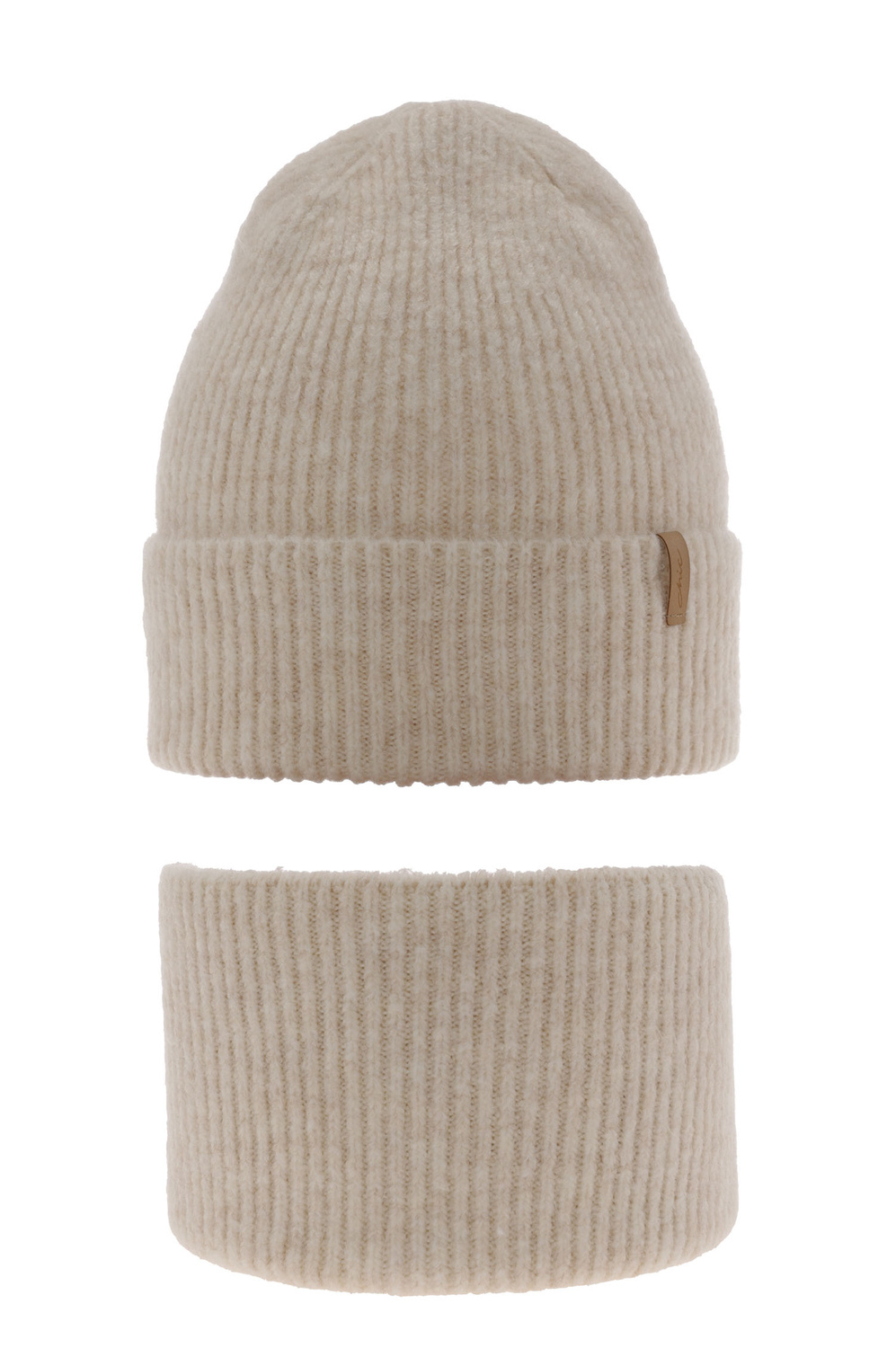 Ensemble d'hiver fille: bonnet et snood, beige, Edila