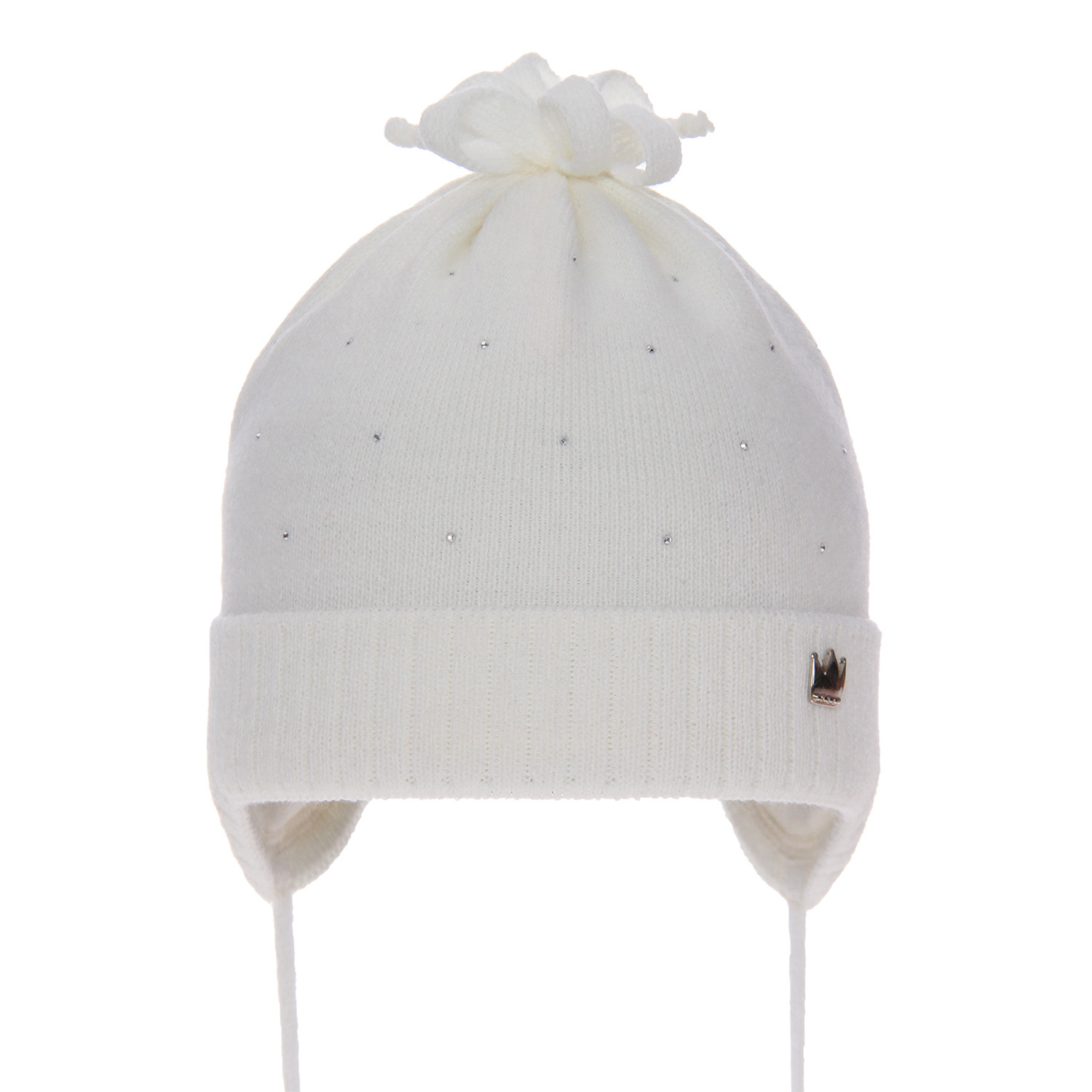 Bonnet automne/printemps fille, crème, avec liens, Oliwka