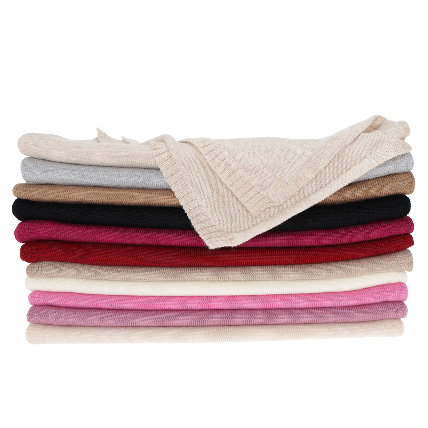 Écharpe d'hiver femme, beige, 100% Laine Mérinos, Elonia