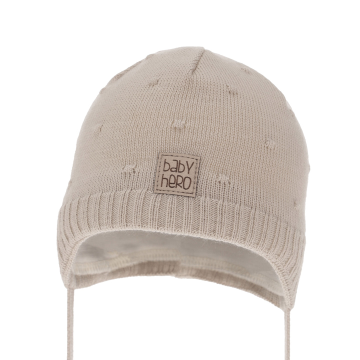 Bonnet automne/printemps garçon, beige, avec liens, Cody