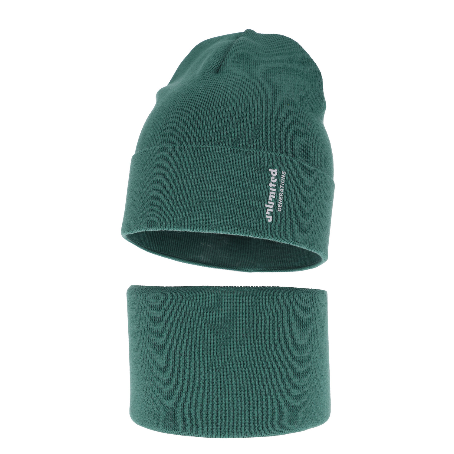 Ensemble automne/printemps garçon: bonnet et snood, avec coton, vert, Timothe